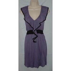 Purple Sz Jr Medium Sleeveless Ruffled Soft Stretchy Rayon Sun Dress MAI TAI
